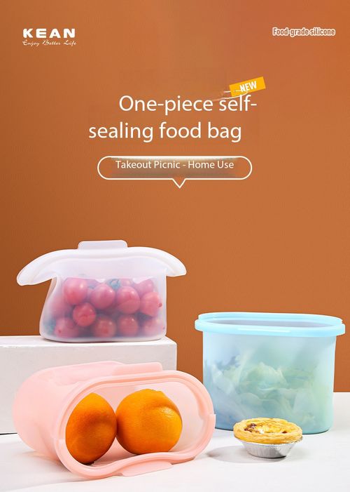 1000ml Reusable Silicone Food Storage Bag Microwave and Freezer Safe