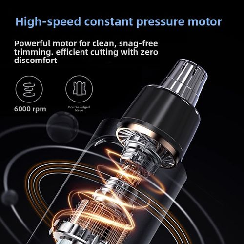 (Pack of 2) USB Rechargeable Electric Nose Hair Trimmer with Digital Display – Washable, Painless Shaver