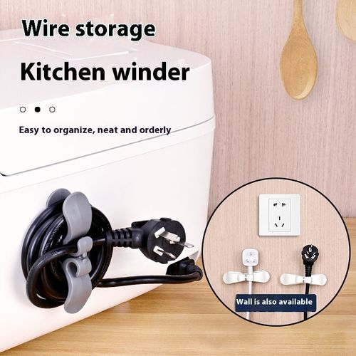 (Pack of 10) Household Power Cord Organizer & Cable Clip – Charger Cable Winder & Kitchen Plug Cord Holder