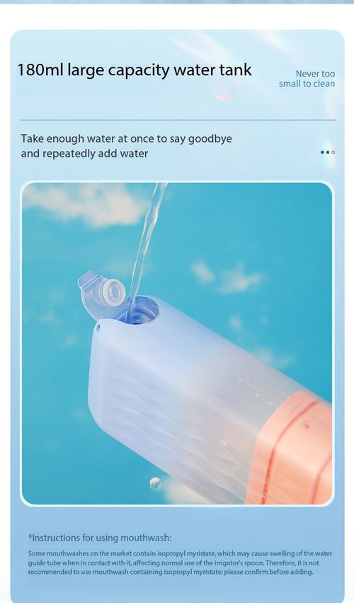Portable Electric Water Flosser Dental Irrigator with 180ml Tank IPX7 Waterproof