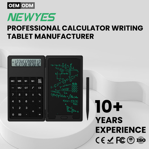 2 in 1 Mini Calculator LCD Writing Tablet Portable Folding Notepad