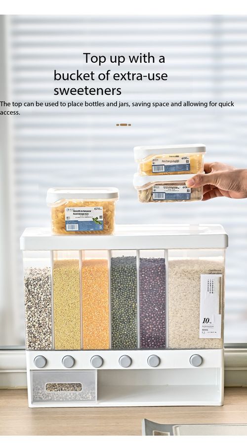 Multi-Compartment Grain Cereal Dispenser Sealed Storage Container