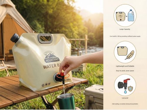8L Portable Foldable Water Bag with Handle & Tap