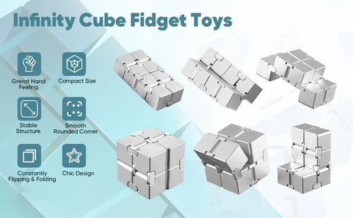 Metal Texture Infinity Cube Fidget Toy Stress Relief ADHD Focus