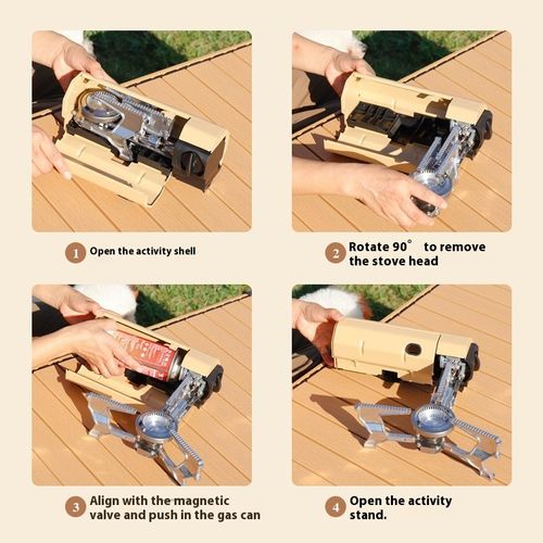 Portable Mini Folding Gas Stove for Outdoor Camping – Compact Butane Burner for Backpacking, Cooking, and BBQ