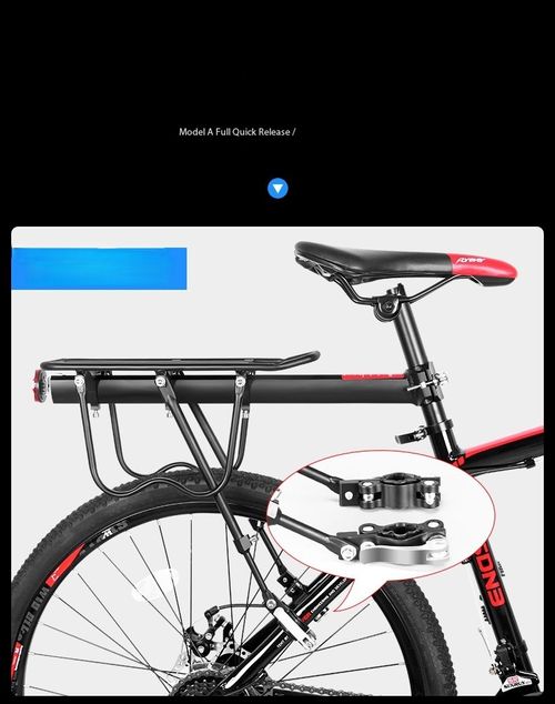 Quick Release Aluminum Alloy Bicycle Rear Rack with Safety Tail Light, Heavy Duty Universal Mountain Bike Cargo Carrier Supports Goods & Passengers, Tool-Free Easy Installation & Stable Triangle Support