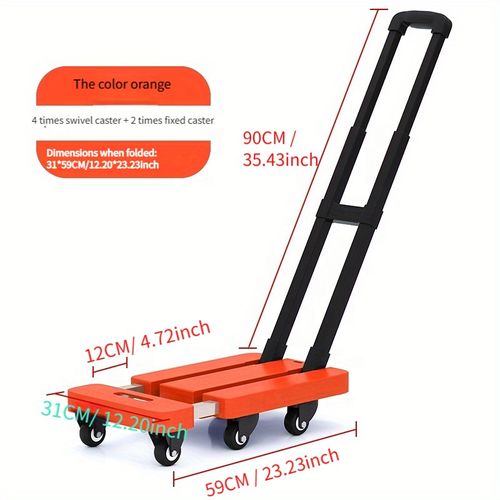 Foldable Telescopic Trolley Heavy Duty Portable Hand Truck for Home Office