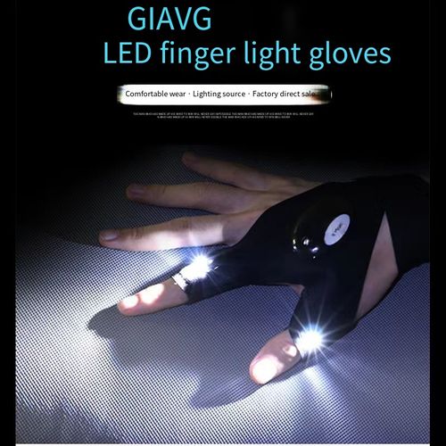 Waterproof LED Light-Up Fingertip Fishing Gloves (Suitable for Camping and Work Ideal for Low-Light Environments)