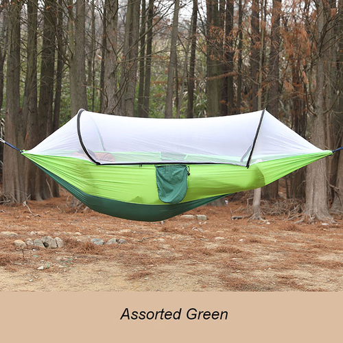 Outdoor Camping Hammock with Mosquito Net Portable Parachute Nylon Hanging Bed