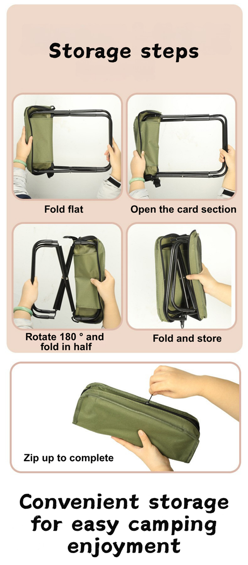 Portable Foldable Stool with Carry Strap