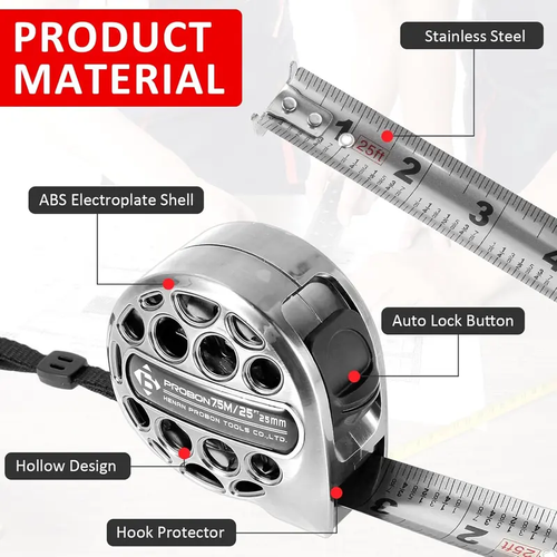 Hollow Stainless Steel Tape Measure Waterproof Rustproof High Precision Durable Measuring Tool