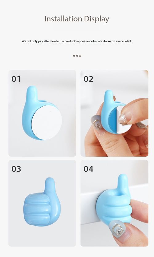 20Pcs Creative Thumb Self-adhesive Wall Hooks