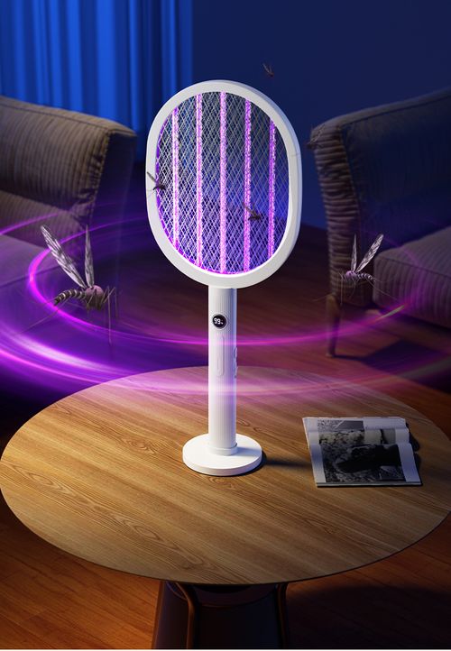 Rechargeable Electric Mosquito Swatter with UV Light Base