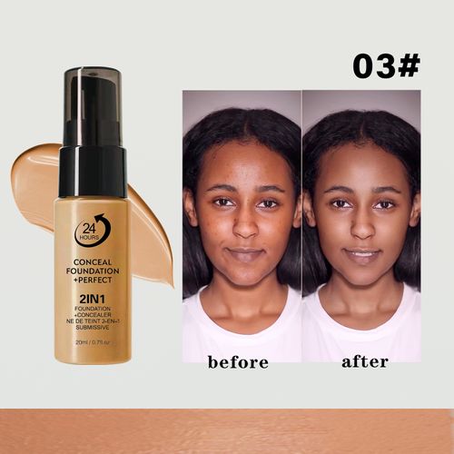 (Pack of 12) WakeAngel Long-Lasting Foundation – Smudge-proof, Non-caking, Waterproof, Sweat-proof, Oil-controlling, and Concealing Base Makeup