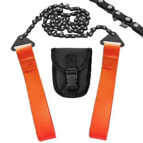Portable Hand Chain Saw 26 Inch Pocket Chainsaw with Nylon Handles for Outdoor Survival Camping Wood Cutting
