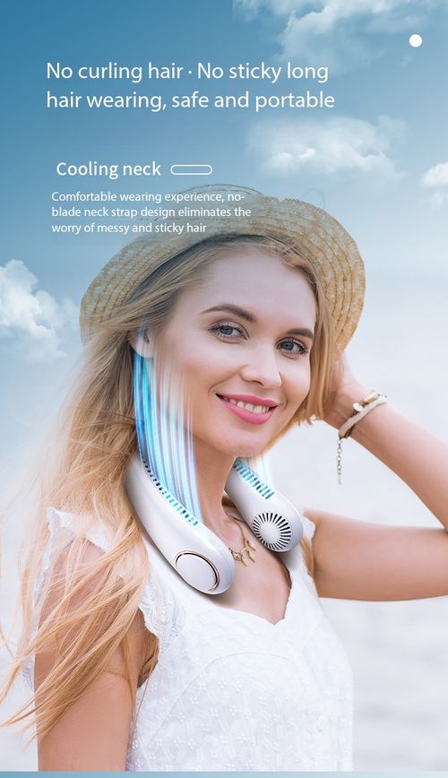 360 Degree Neck Fan USB Rechargeable Portable Bladeless Cooling Fan with Long Battery Life