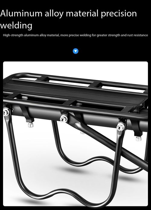 Quick Release Aluminum Alloy Bicycle Rear Rack with Safety Tail Light, Heavy Duty Universal Mountain Bike Cargo Carrier Supports Goods & Passengers, Tool-Free Easy Installation & Stable Triangle Support