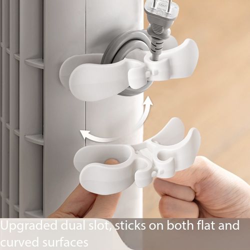 (Pack of 10) Household Power Cord Organizer & Cable Clip – Charger Cable Winder & Kitchen Plug Cord Holder
