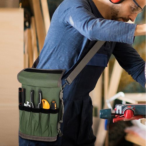Oxford Cloth Roll-Up Tool Bag – Durable and water-resistant, featuring multiple storage pockets  ideal for electricians and in-vehicle storage, as well as for organizing other items—a stylish bag.