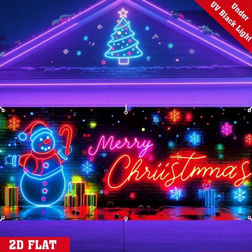 UV Activated Christmas Garage Door Cover Banner