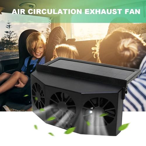 Solar Car Ventilation Fan | Quiet Cooling + Air Circulation | Parking Heat Reduction-Garage Ventilation | Battery-Free Auto-Start