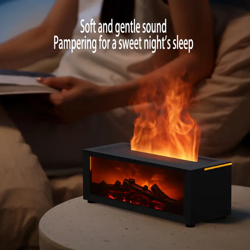 Simulated Flame Humidifier! Home-Office Ambiance Maker | Long-Lasting Moisture & Flame-Free Safety | Holiday-Valentines Gift
