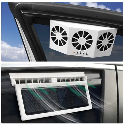 Solar Car Ventilation Fan | Quiet Cooling + Air Circulation | Parking Heat Reduction-Garage Ventilation | Battery-Free Auto-Start
