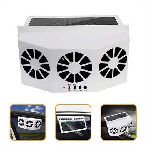 Solar Car Ventilation Fan | Quiet Cooling + Air Circulation | Parking Heat Reduction-Garage Ventilation | Battery-Free Auto-Start