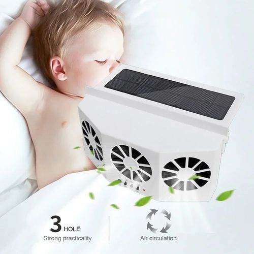 Solar Car Ventilation Fan | Quiet Cooling + Air Circulation | Parking Heat Reduction-Garage Ventilation | Battery-Free Auto-Start