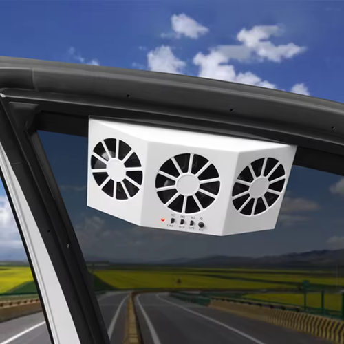 Solar Car Ventilation Fan | Quiet Cooling + Air Circulation | Parking Heat Reduction-Garage Ventilation | Battery-Free Auto-Start