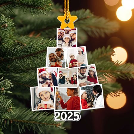 Fotogeneralogischer Familienbaum für Weihnachten – Personalisierte Familienfoto-Dekoration