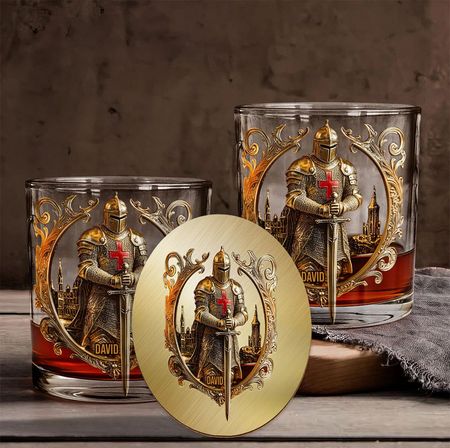 Ritter Gottes - Personalisiertes christliches Whiskyglas