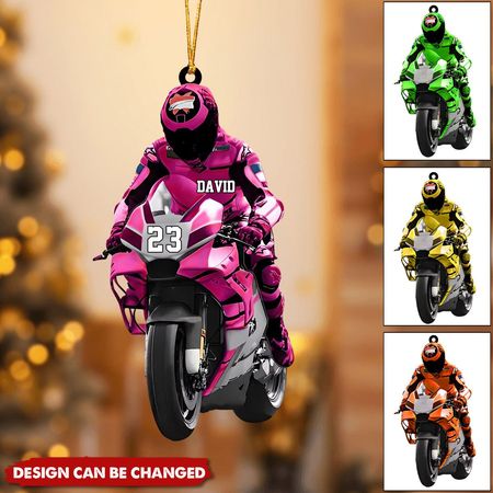 Personalisiertes Motorrad-Ornament, personalisiertes flaches Acryl-Ornament für Motorradliebhaber