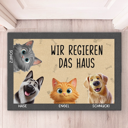 Individuelle Dekomatte für Zuhause – Personalisierte Geburtstagsgeschenke für Hunde- und Katzenliebhaber, Hundepapa und -mama, Katzenbesitzer – Home Is Where The Paw Is