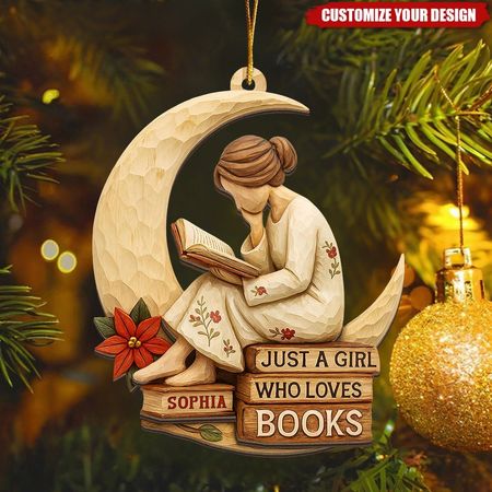 Personalisierte Ornament Nur ein Mädchen das Bücher liebt Geschenk für Buchliebhaber