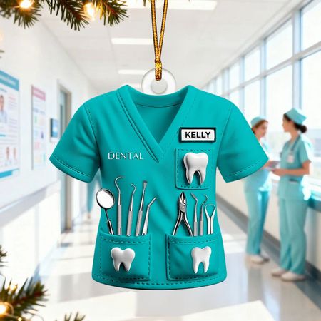 Personalisierter Weihnachtsbaumschmuck mit Zahnarztnamen – Weihnachtsschmuck, Dekoration für Zuha
