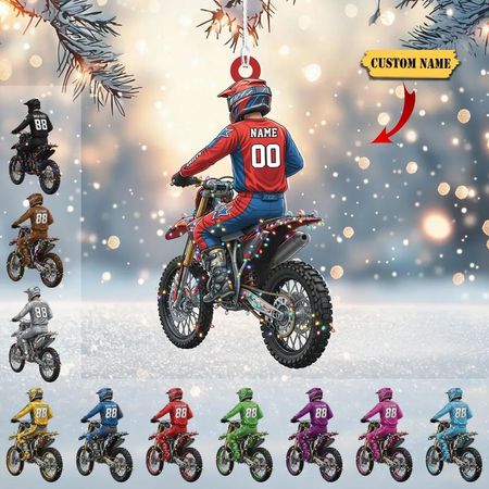 Personalisierter Motocross-Weihnachtsschmuck – Geschenk für Motorradfans