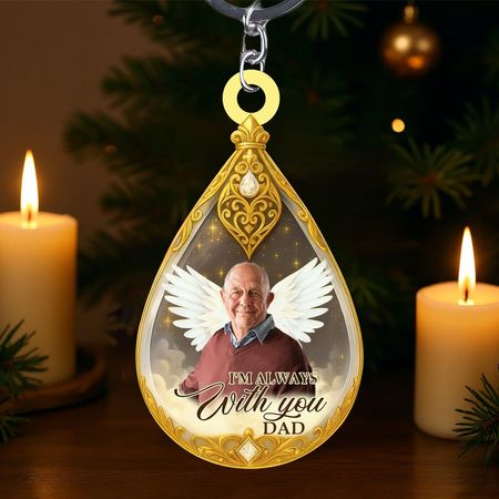 Engels flügel mit Foto Memorial Schlüssel bund