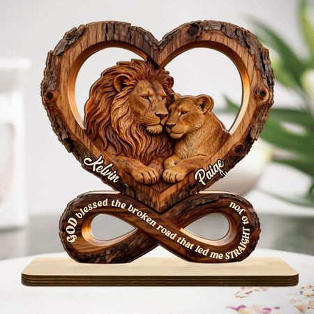 Gott segne mich durch die Nöte, und ich habe dich endlich getroffen-eine personal isierte Holztafel mit flacher Basis.