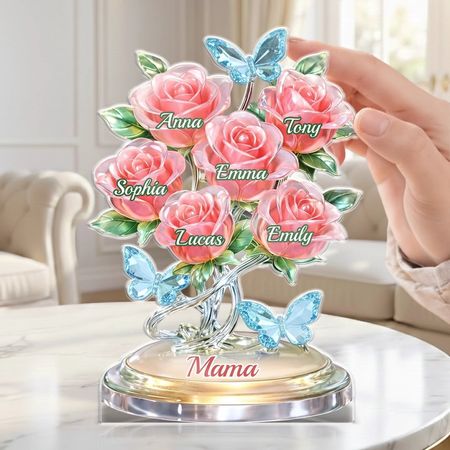 Ein Familien strauß, für immer frisch-personal isierte Acryl-Plakette für Mama, Oma