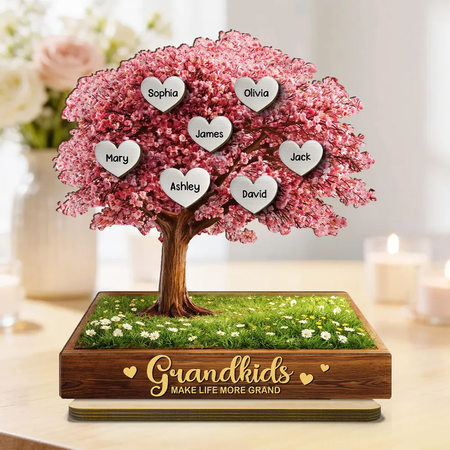 Enkelkinder machen das Leben mehr Grand Family Heart Tree - Personal isierte Holz plakette-herzliches Geschenk für Oma