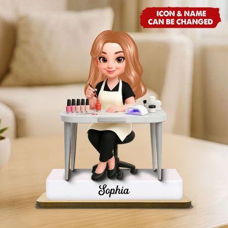 Nageltechniker-Personal isierte 2-Layer-Holzplakette-Geschenk für Nagel techniker, Nägel Dekor, Schönheits salon, Frau, Mädchen