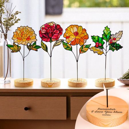 Denk daran, ich liebe dich, Mama – Individuell gestaltetes Glasblütenstück