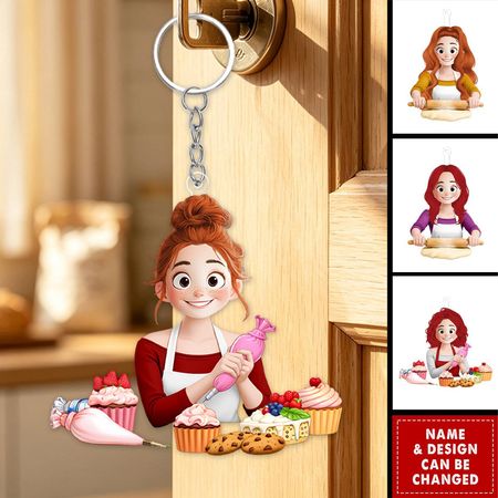 Mama und Großmutter Backen Liebhaber-Custom Acryl Schlüssel anhänger