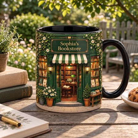 Personal isierte Vintage-Bibliothek Buchhandlung Becher, Buch Liebhaber Kaffeetasse
