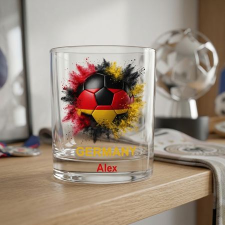 Personalisiertes Fußballflaggen-Whiskyglas