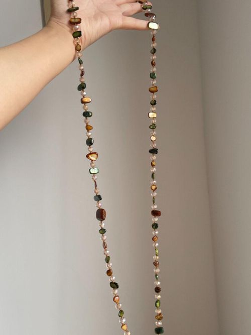 Three-in-one  Bohemian Beach Series Natural Shell Pendant Necklace.