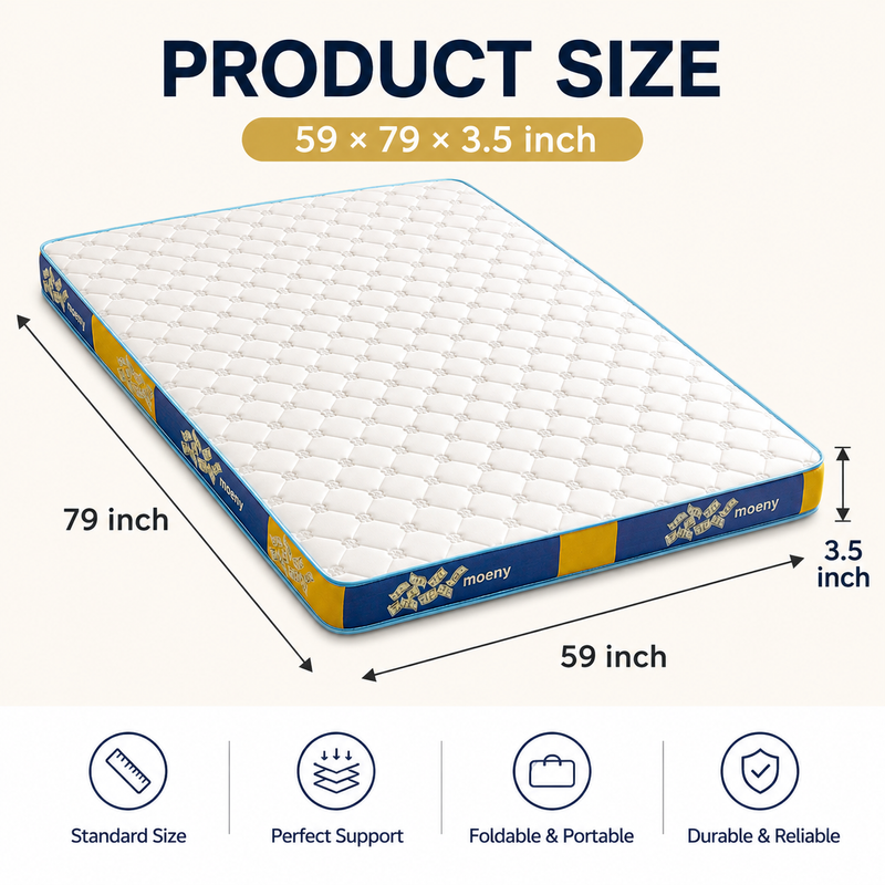 Ergonomic Pressure Relief Latex Memory Foam Mattress | Class A Safe Fabric, Foldable & Breathable for Deep Sleep