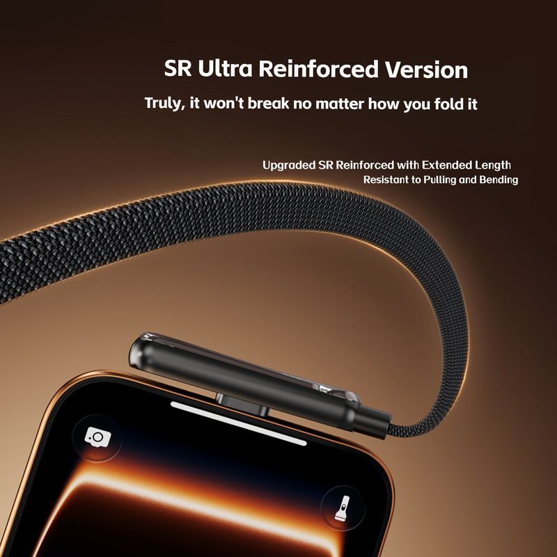 240W Ultra-Fast Charging USB-C Cable with Foldable Phone Stand – Braided Heavy-Duty Charger Cord for Gaming & Video Watching