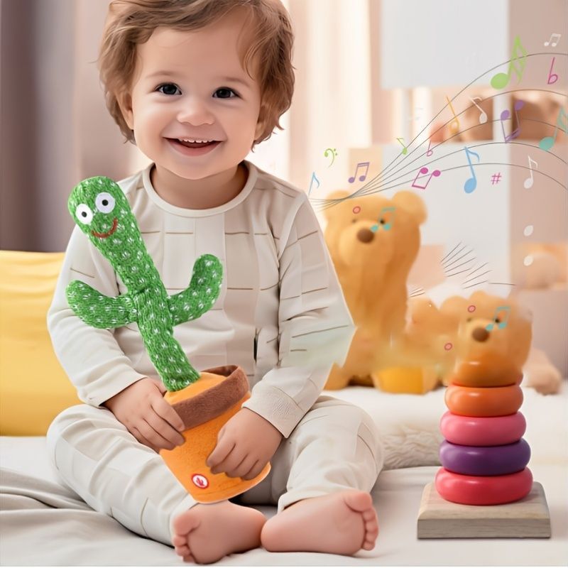 A Funny Cactus Twist Toy That Can Talk, Sing, And Light Up. It Repeats What You Say And Serves As a Decorative Piece for Home Rooms. Perfect As a Gift for Valentine'S Day, Halloween, Christmas, Easter, Birthdays, Or New Year (Batteries Not Included)